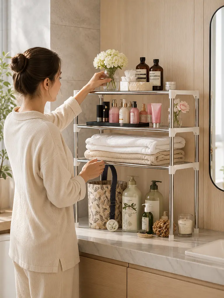 Полиця-органайзер для мікрохвильової печі Multifunctional storage rack / Multifunctional storage rack / Кухонная полица-стелаж - фото 2
