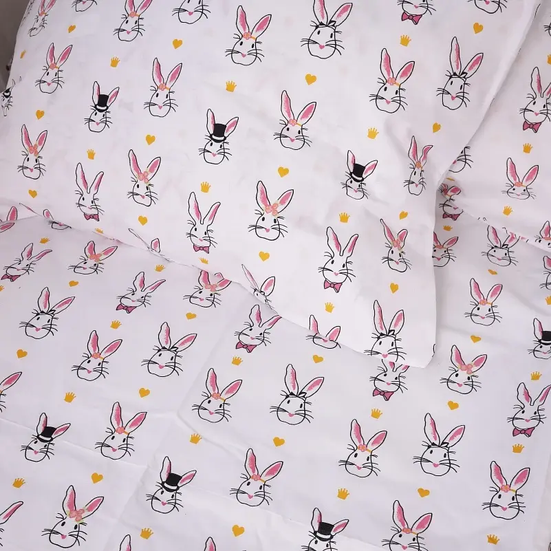 Комплект постельного белья MirSon Бязь Kids Time 17-0529 Bunnies 160x220 см белый (2200008612634) - фото 5
