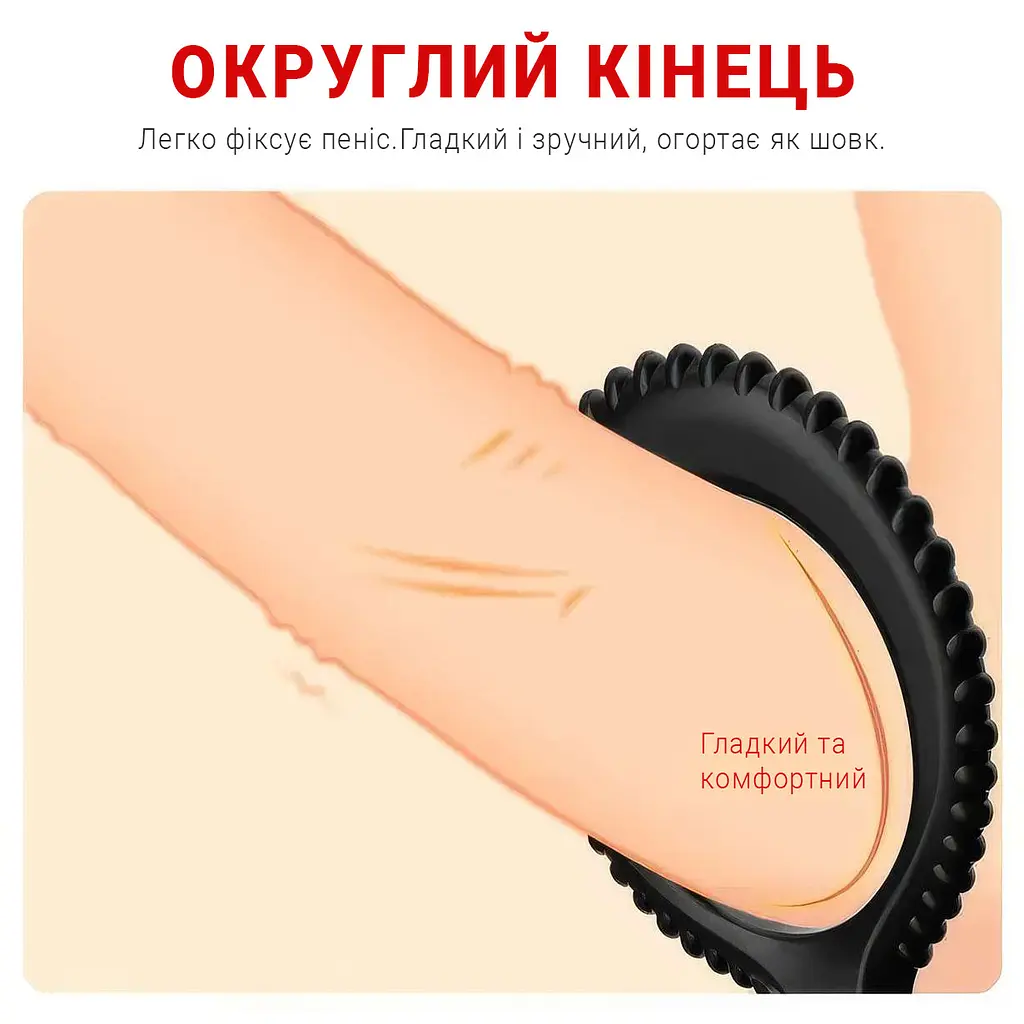 Ерекційне кільце потрійне "Ножиці" силіконове для затримки еякуляції 2,8 см чорний - фото 7