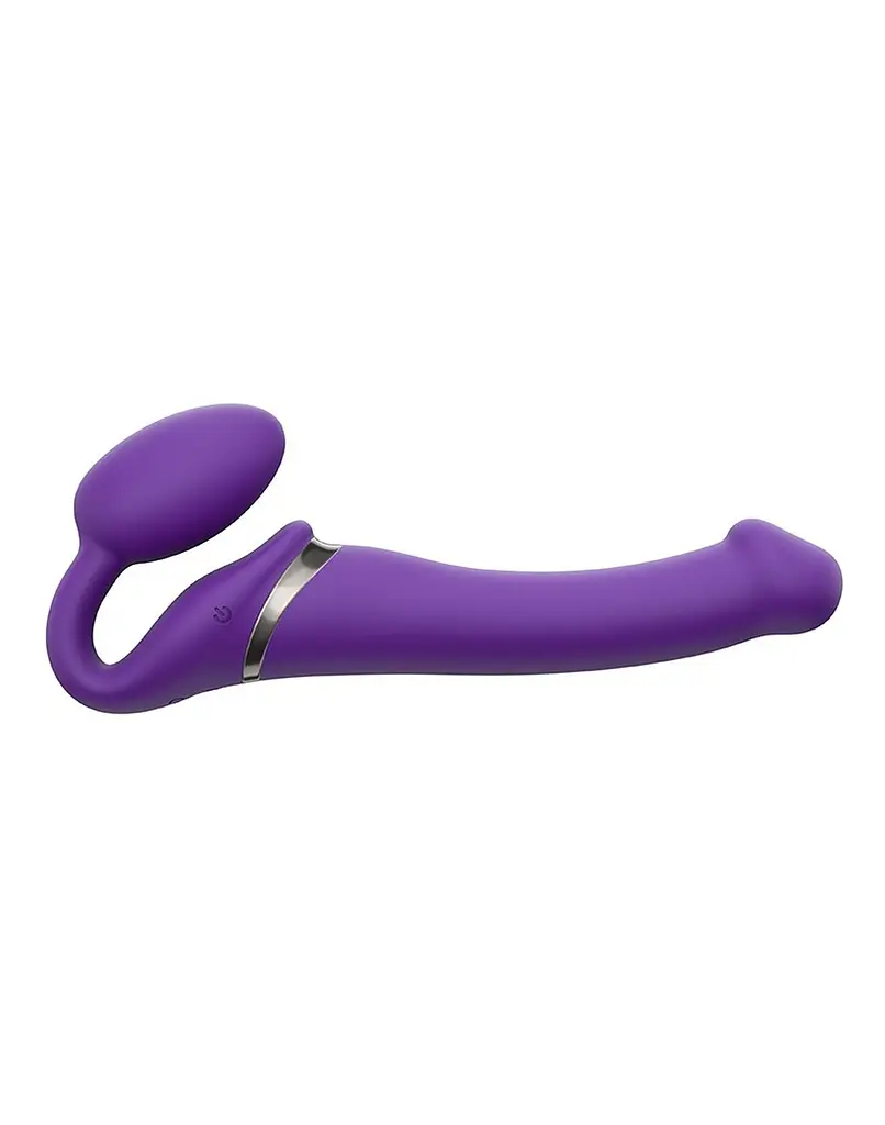 Безремневий вібруючий страпон Strap-On-Me M, 15.6 см (фіолетовий)