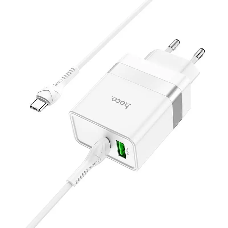 Блок питания Hoco Extension speed charger set N21 30 W и кабель Type-C to Type-C - фото 4