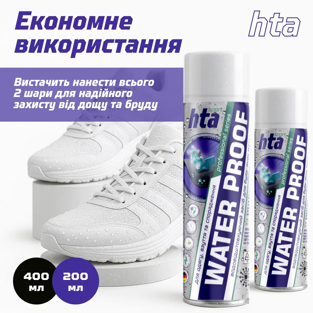 Спрей для взуття HTA Water Proof Водовідштовхувальний 200 мл (HTA1021) - фото 5