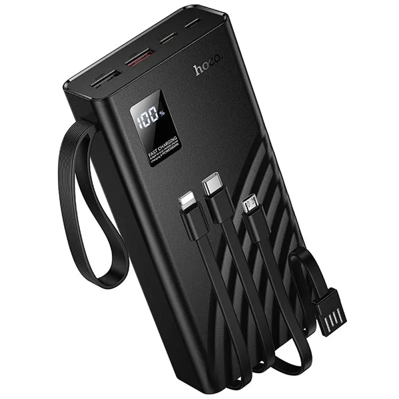 Портативний ЗП Power Bank Hoco J155 Shine 22.5W+PD20W with 4 cables 20000 mAh Black - фото 2