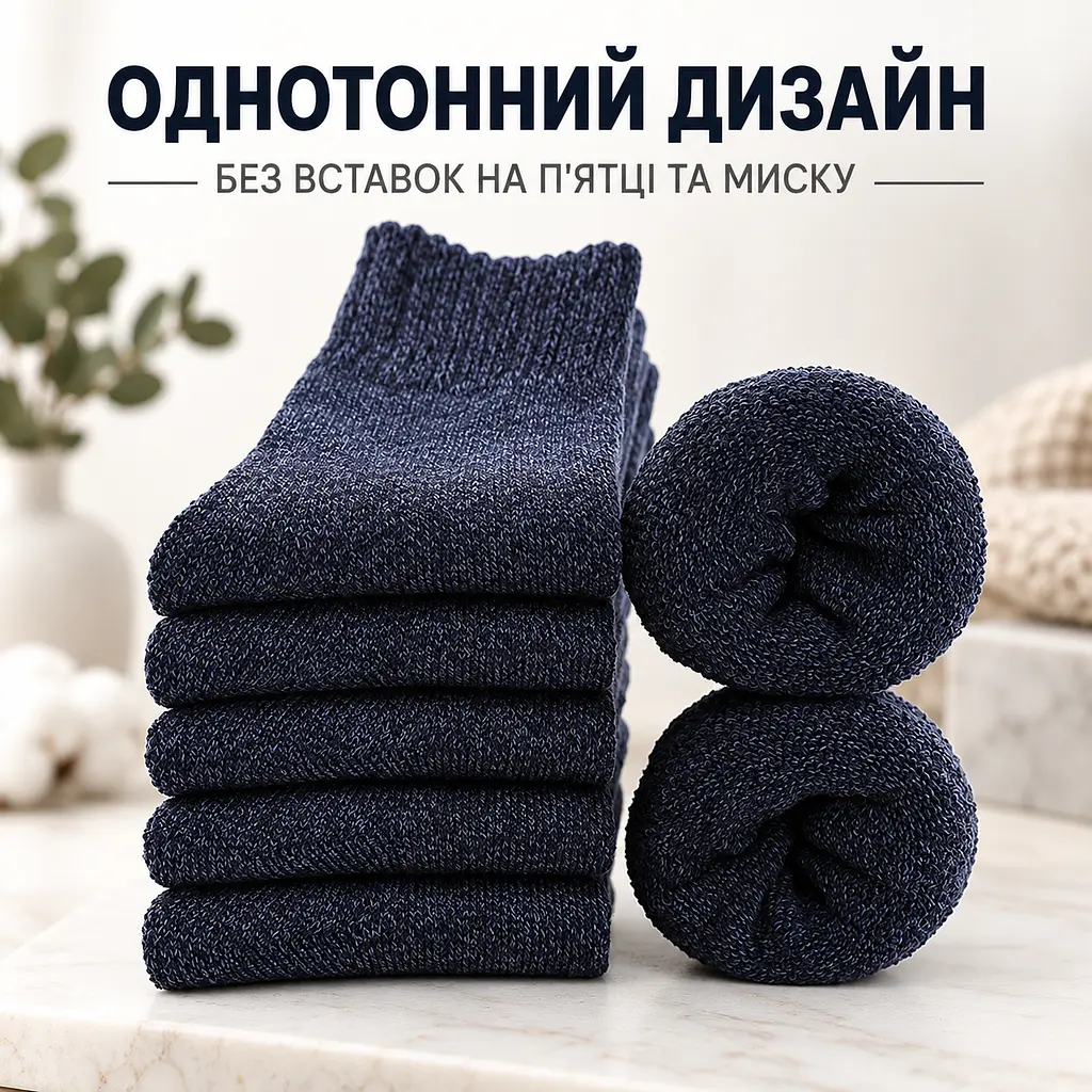 Універсальні чоловічі шкарпетки махрові розмір 39-46 Solve — термо-шкарпетки , 5 пар, KT7003804 - фото 8