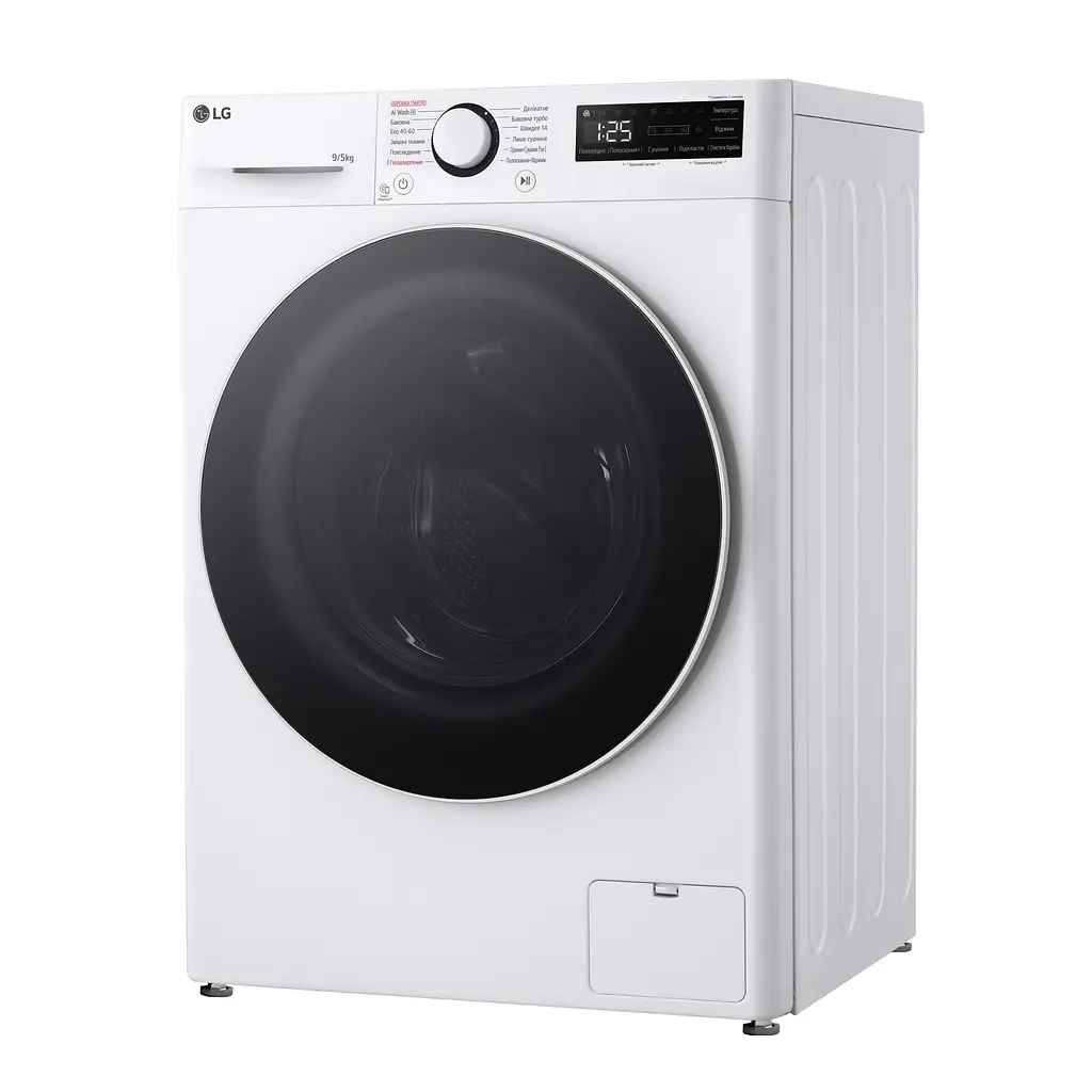 LG Прально-сушильна машина фронтальна, 9(5)кг, 1200, А, 48см, дисплей, пара, інвертор, білий - фото 6