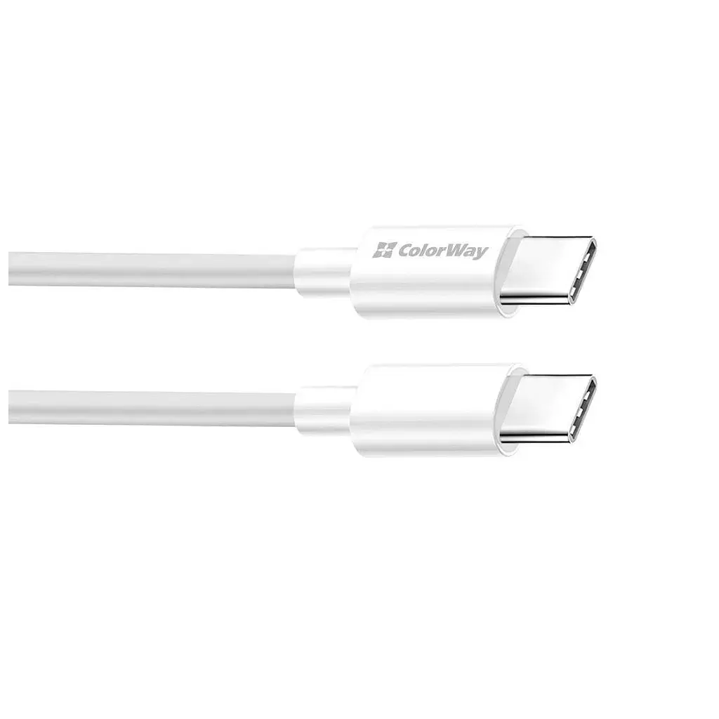 Дата кабель USB-C to USB-C 2.0m 3A 65W white ColorWay (CW-CBPDCC056-WT) - фото 5