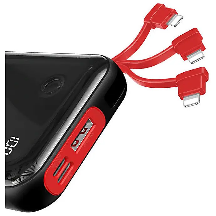 Внешний аккумулятор Baseus Mini S Digital Display 3 A с кабелем для iPhone Lightning черный - фото 6