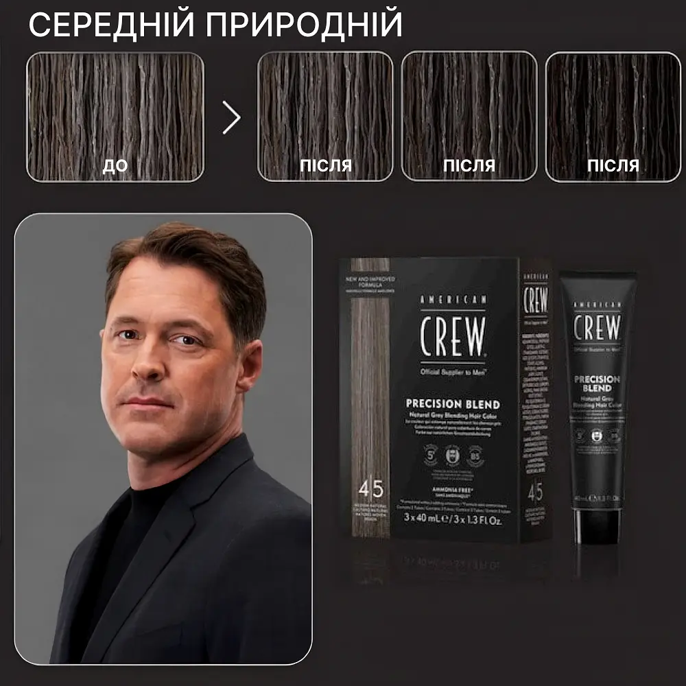 Система маскування сивини American Crew Precision Blend Shades 4-5, 40 мл - фото 2