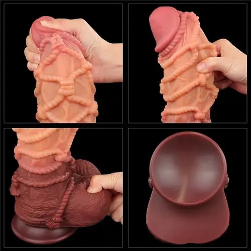 Фалоімітатор LoveToy Dual-Layered Silicone Cock With Rope 10.5, 27 см - фото 5