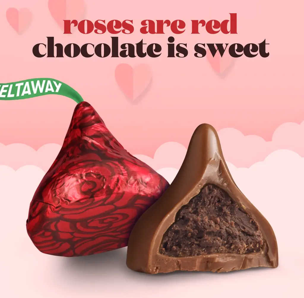 Шоколадні цукерки Hershey's Kisses Valentine's Day Milk Chocolate Meltaway 255г - фото 3