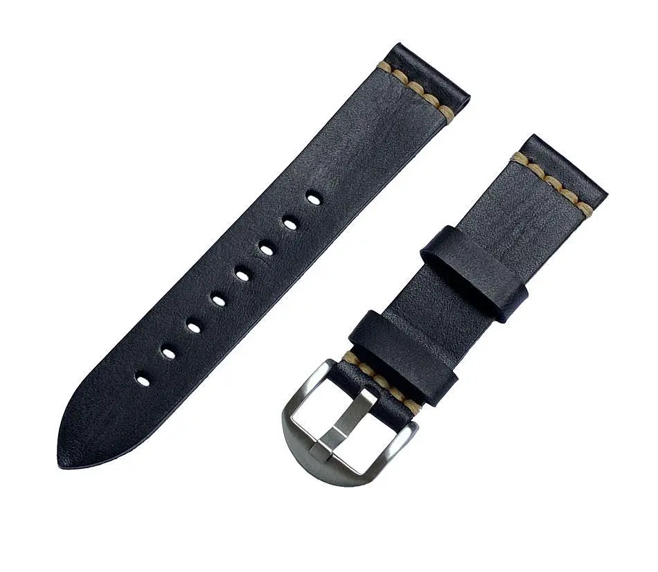 Кожаный ремешок Primolux C052B Steel buckle для часов Samsung Galaxy Watch 3 45 мм (SM-R840) Black - фото 2