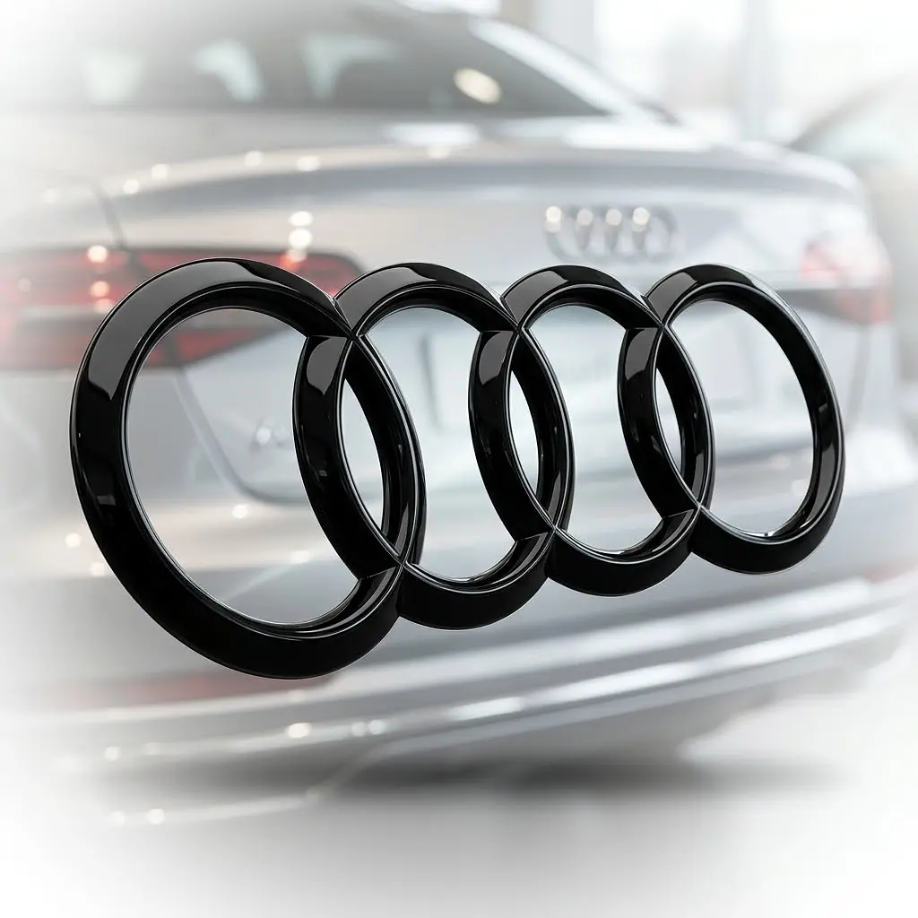 Емблема задня Audi Чорна Глянець 216х71 мм на скотчі (OEM: 8E98537422ZZ) - фото 5