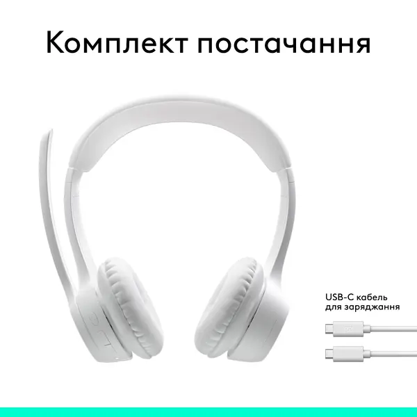 Гарнитура Logitech Zone 300 Wireless Headset BT White (981-001417) - фото 10