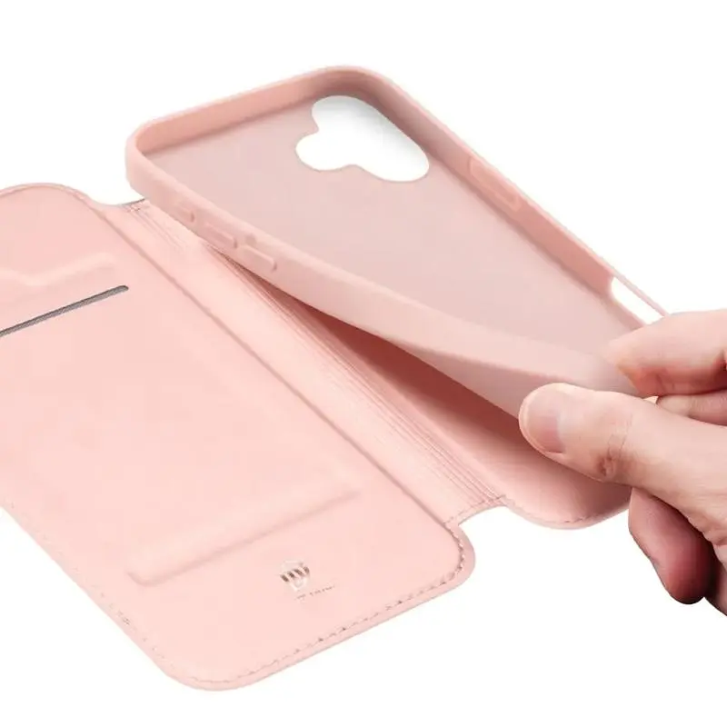 Чохол-книжка Dux Ducis з кишенею для візиток для Apple iPhone 17 (6.3) Rose Gold - фото 3