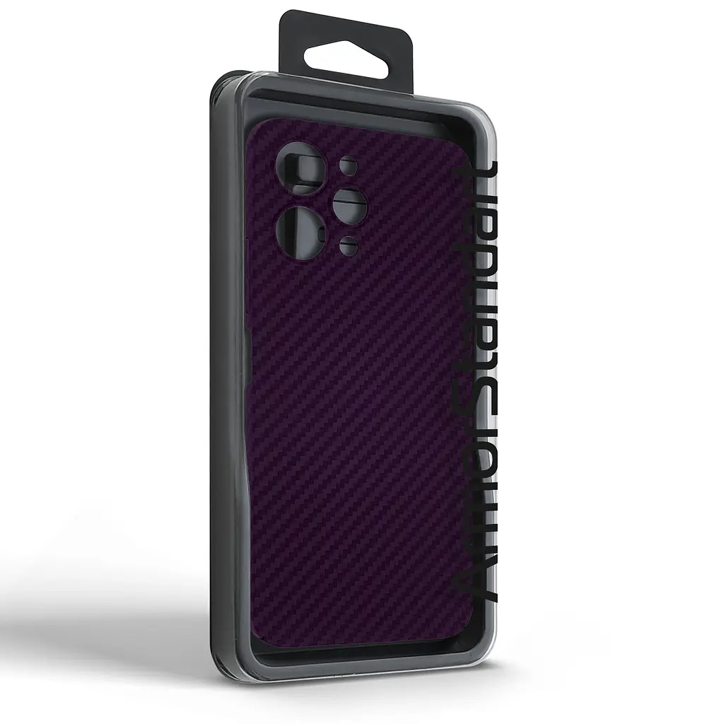 Карбоновый чехол для Xiaomi Redmi 12 4G, LikeCarbon, фиолетовый, панель, защитный чехол-накладка, ультратонкий и легкий, противоударный, обеспечивает защиту от ударов, падений и царапин, ArmorStandart (ARM71942) - фото 3