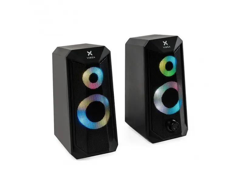 Комп'ютерні колонки Vinga SP-200 LED USB Black - фото 7