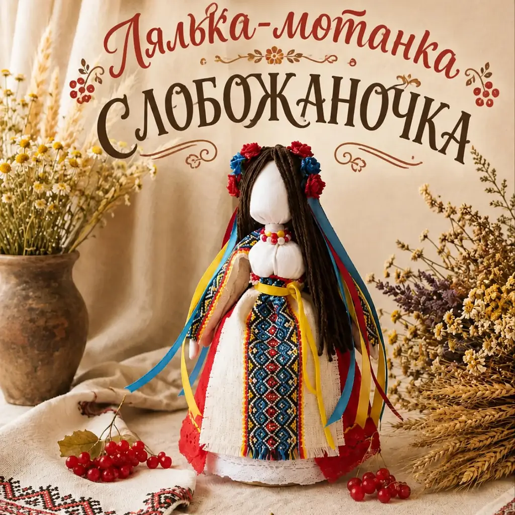 Набір для рукоділля Лялька-мотанка «Слобожаночка» українська народна лялька для творчості 25 см від 8 років - фото 3