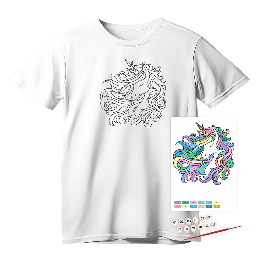 Футболка-розмальовка, Unicorn , бавовна 100%, розмір S, ROSA Talent