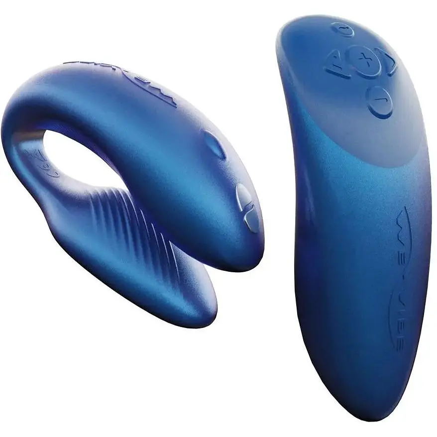 Смарт-вібратор для пар We-Vibe Chorus Cosmic Blue сенсорне керування вібраціями стисненням пульта - фото 2
