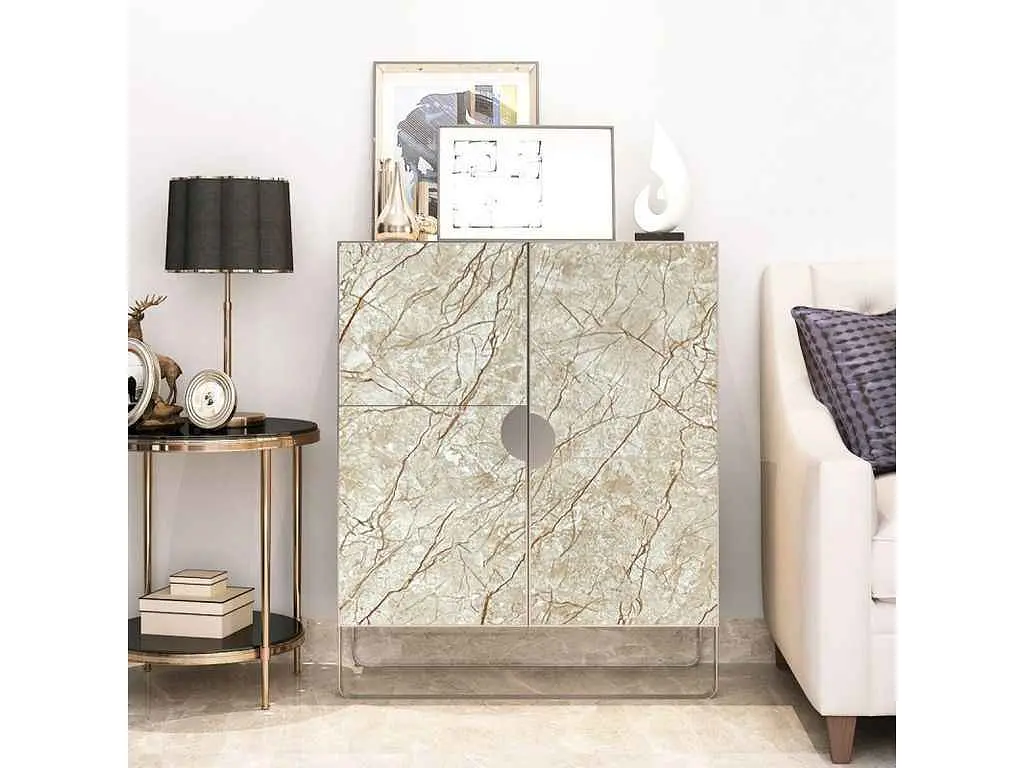 Плівка на самоклейці STICKER WALL 45см * 10м 0,07мм Бежевий мармур класичний SW-00001277 - фото 6