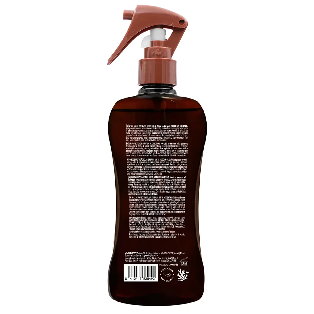 Олія-спрей для тіла Babaria Coconut Bronze Sunscreen для засмаги з бронзуючим ефектом SPF 30, 200 мл - фото 2