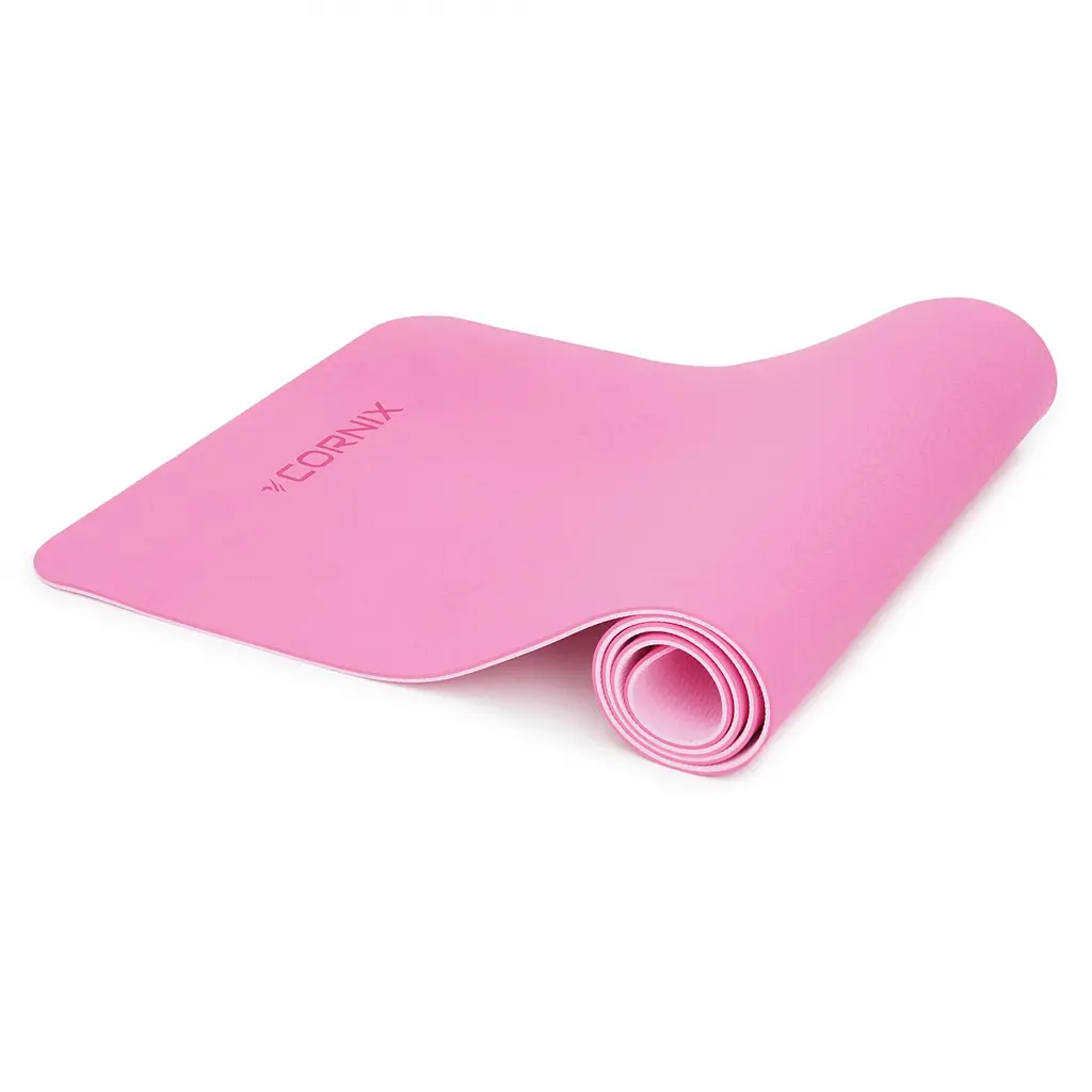 Килимок спортивний Cornix TPE 183 x 61 x 0.6 см для йоги та фітнесу XR-0005 Pink/Rose - фото 3