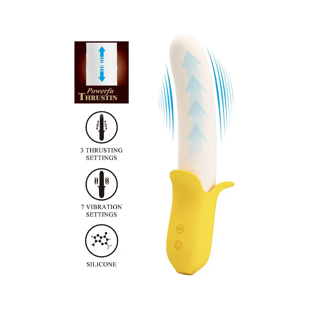 Вібратор Pretty Love Banana Geek Vibrator, 19,5 см білий - фото 4