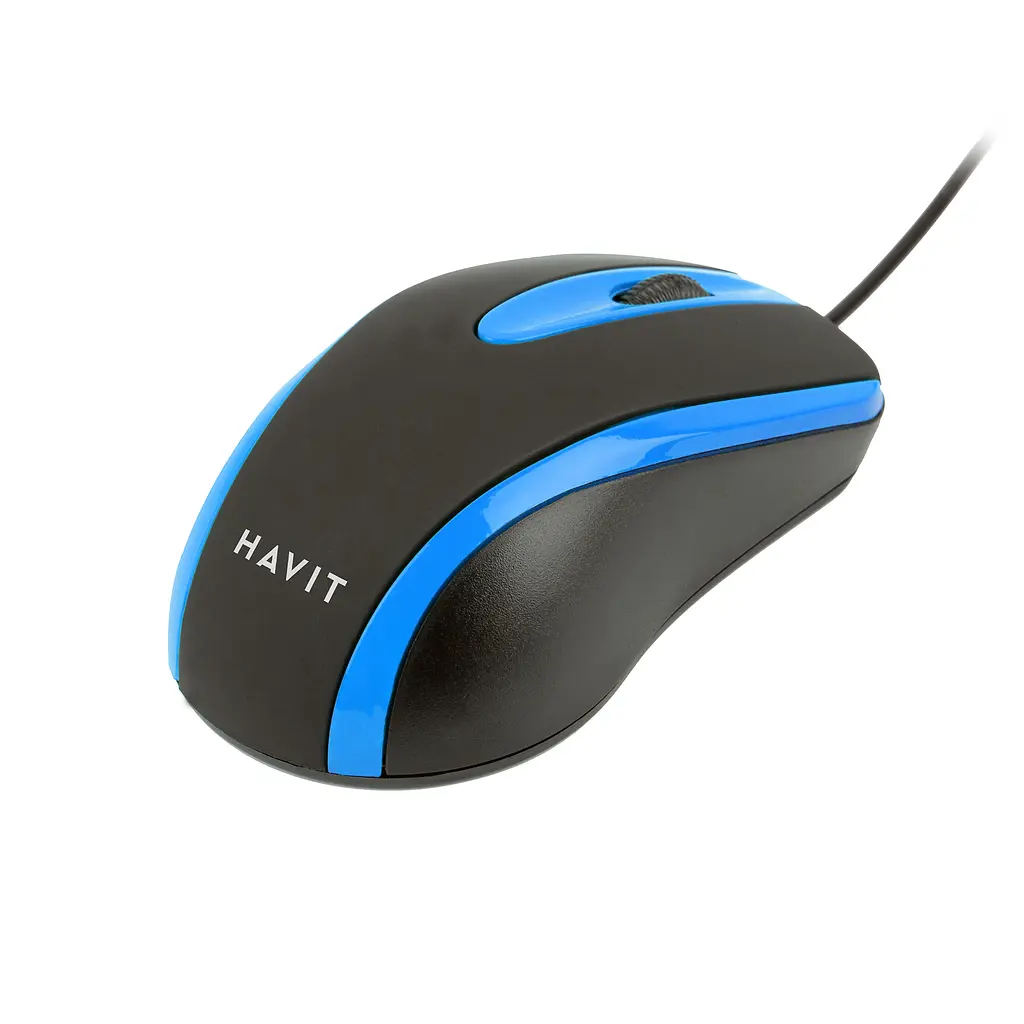 Дротова миша HAVIT HV-MS753 USB Black/Blue (1000 DPI, 3 кл) HAVIT (23938-000) - фото 4