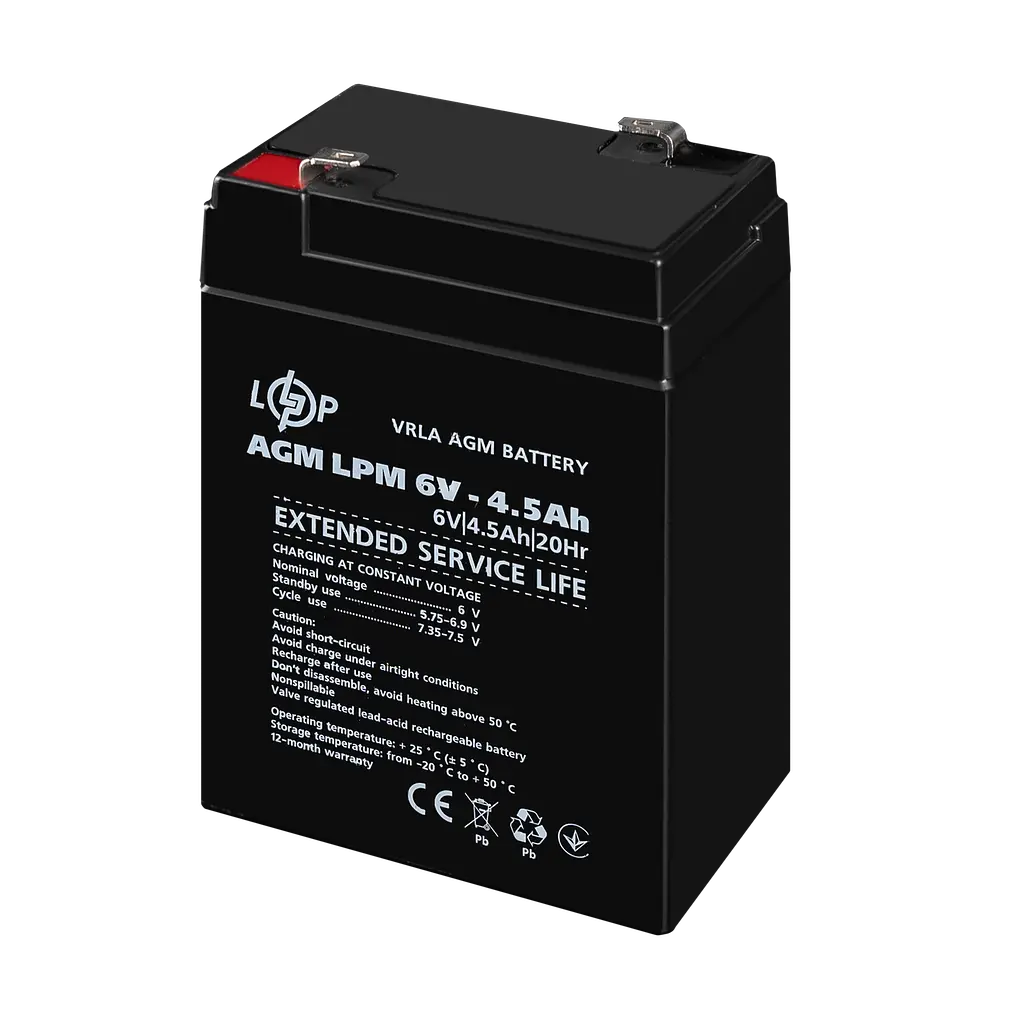 Акумулятор AGM LPM 6V - 4.5 Ah - фото 3