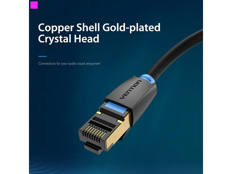 Патч-корд Vention CAT 8 SFTP Ethernet 1 m,Black (IKABF) - фото 2