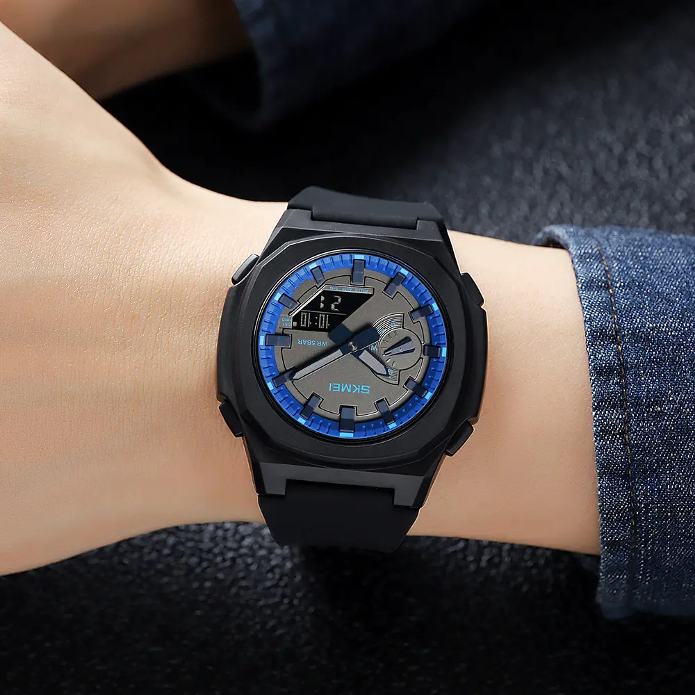 Наручний годинник чоловічий 2091BKBUBK Black-Blue-Black Skmei acs0030301 - фото 3