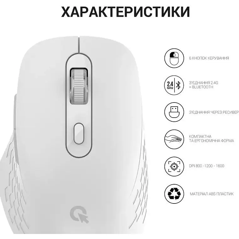 Миша OfficePro Wireless біла (M230W) - фото 7