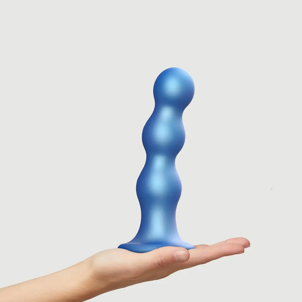 Фалоімітатор Strap-on-me Balls, 18 см (блакитний) - фото 5