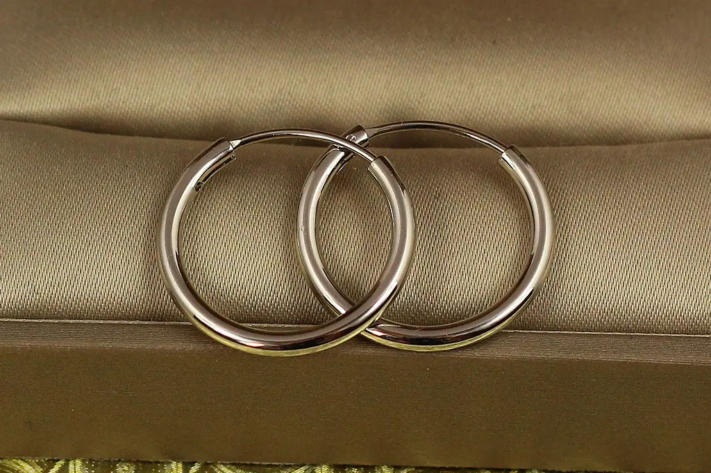 Сережки кільця Xuping Jewelry 1,7 см сріблясті