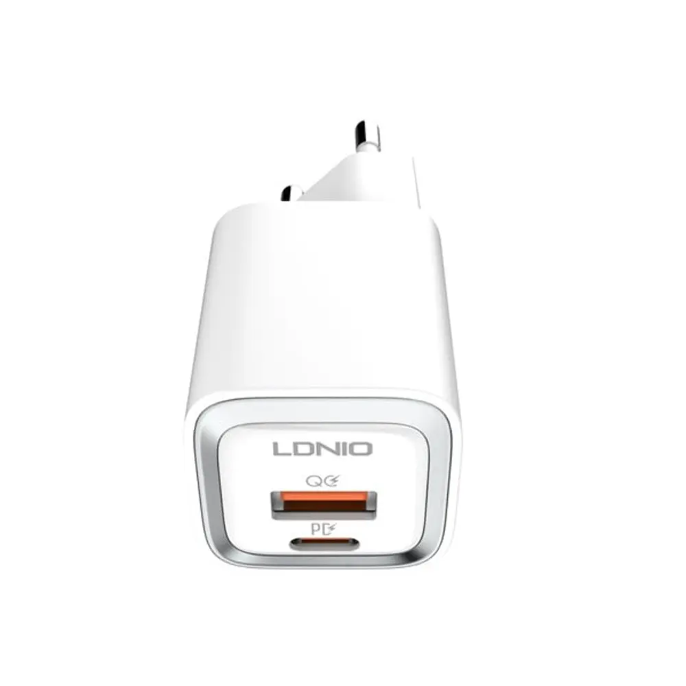 Зарядний пристрій Ldnio A2318C USB/ Type-C QC PD білий + кабель Type-C to Type-C - фото 3