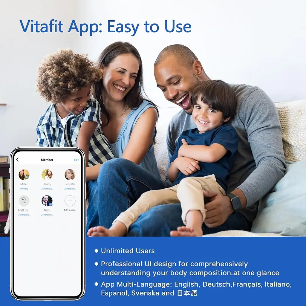 Ваги Vitafit Smart для ванної для ваги тіла, висока точність, зневоднені ваги Professional Factory З 2001 року, App Sync 13 - фото 3