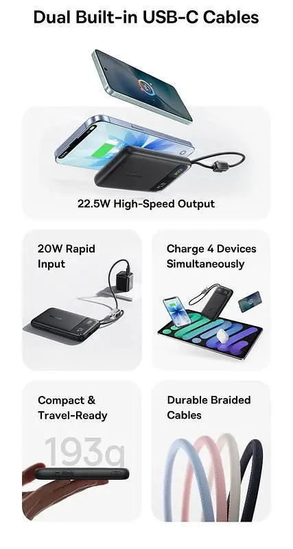 Зовнішній акумулятор Power Bank Baseus EnerFill FC11 10000mAh 22.5W E00304 чорний - фото 9