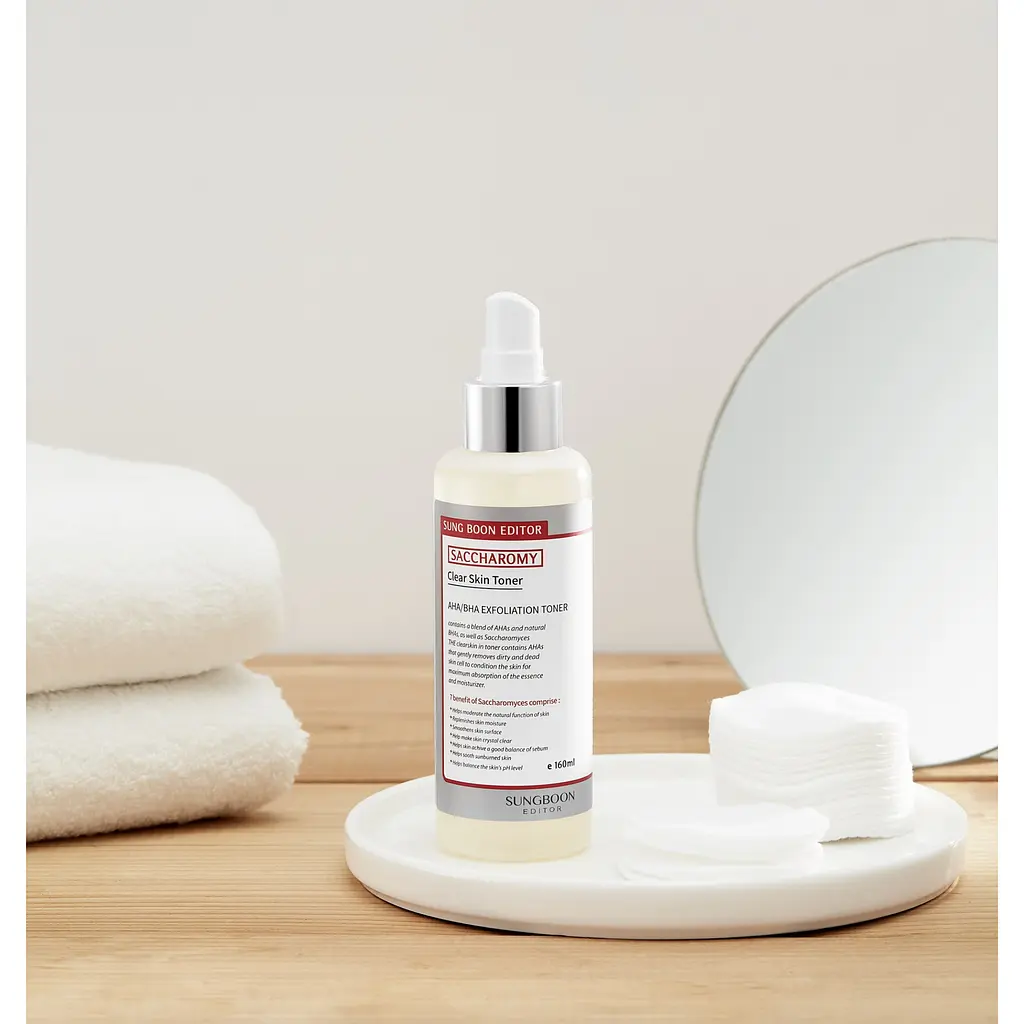 Тонер очищуючий з AHA BHA кислотами Saccharomy Clear Skin Toner Sungboon Editor 160 мл - фото 2