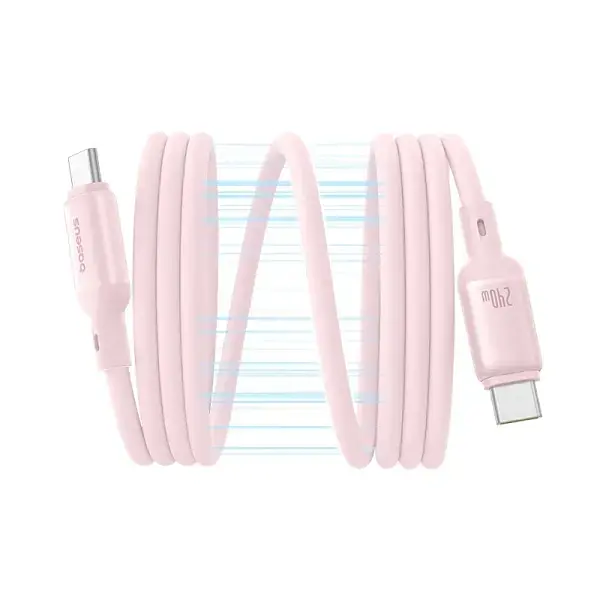 Кабель Baseus PicoGo Magnetic Liquid Silicone Cable Type-C to Type-C 240W 1m P10376800411-00 Pink - фото 2