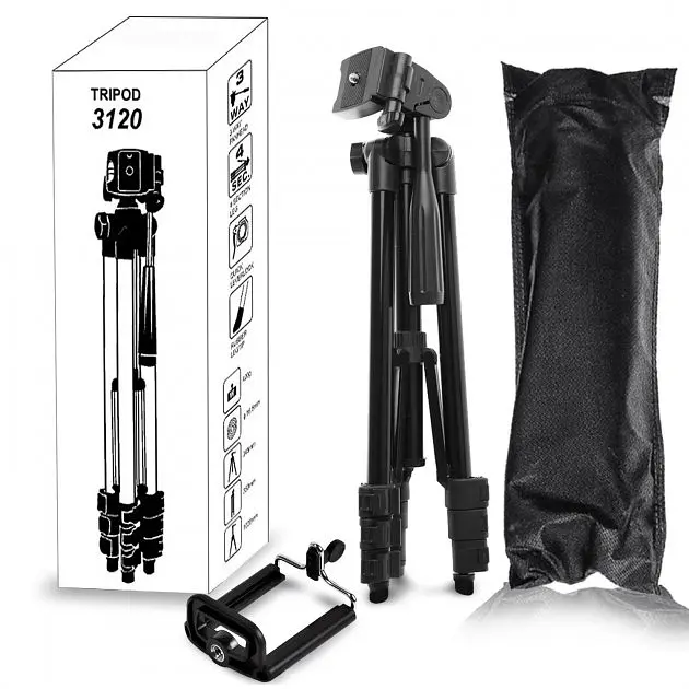 Штатив металевий універсальний для телефону та фотоапарата Tripod 3120 портативний трипод 0,35-1.02м - фото 2