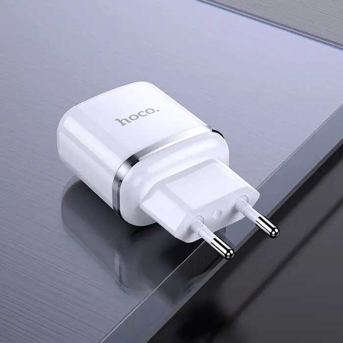 Сетевое зарядное устройство Hoco N4 Aspiring 2USB 2.4A micro-USB Белый - фото 6