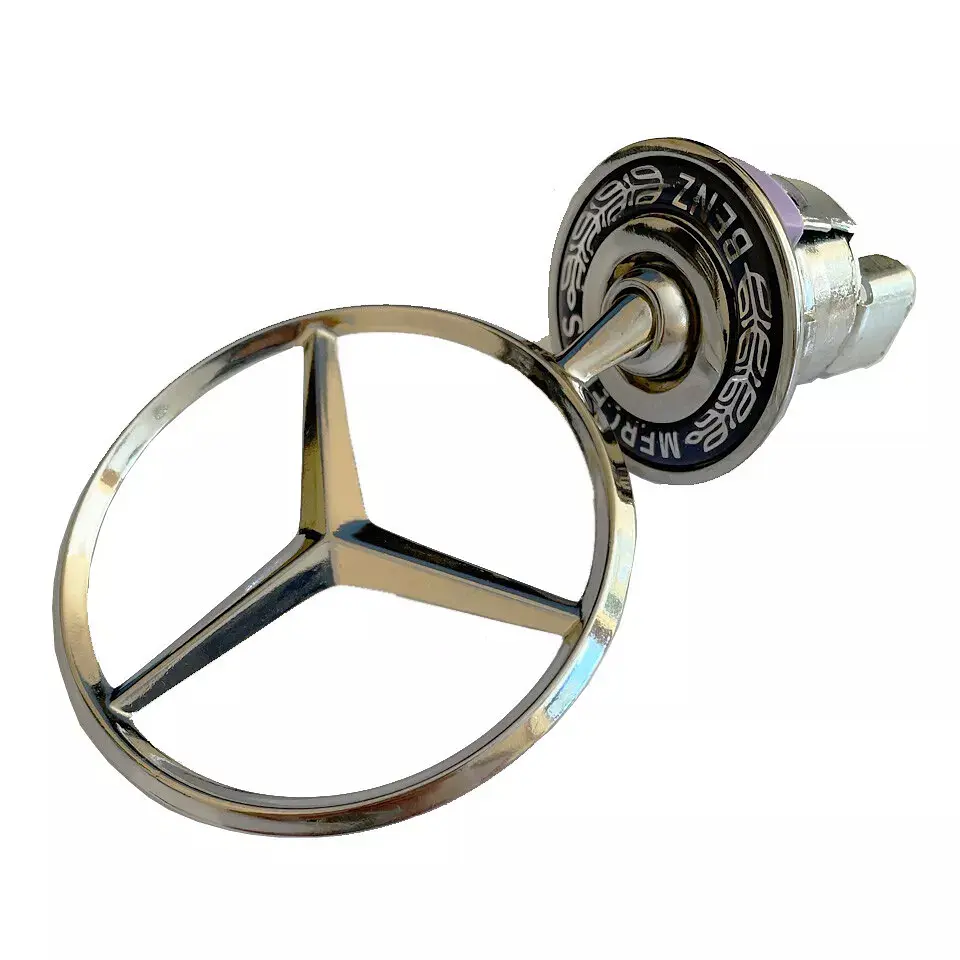 Емблема приціл на капот Mercedes-Benz Хром+Чорний напис W124 (РЕСТАЙЛ) W210 W202 W203 W204 W221 W211 W212 W222 метал (Завод) - фото 2