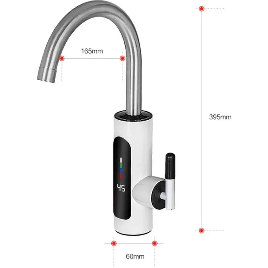 Проточный водонагреватель Delimano кран-бойлер LCD смеситель с подогревом воды - фото 3