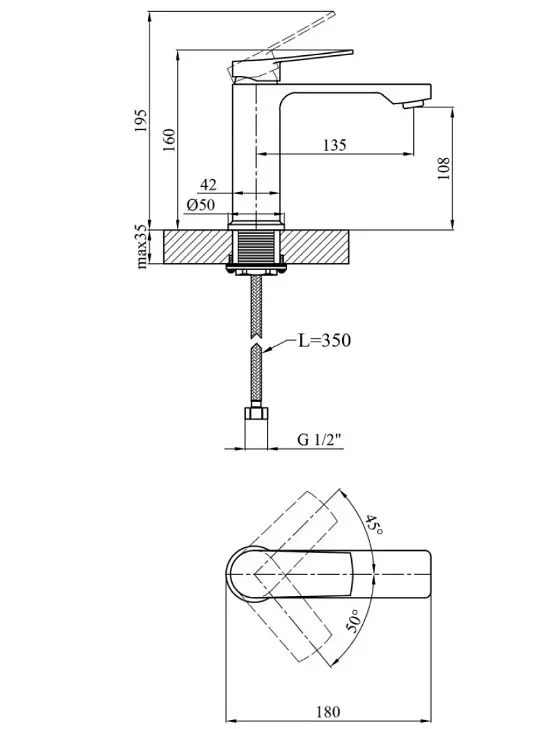 Смеситель для раковины Kroner KRP Makon - GRP010 (CV033867) - фото 7