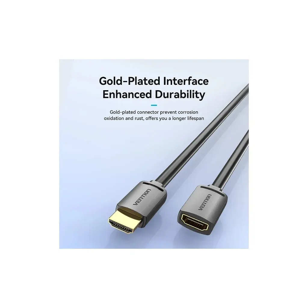 Кабель мультимедійний HDMI M to HDMI F 0.5m 4K60Hz black Vention (AHCBD) - фото 11