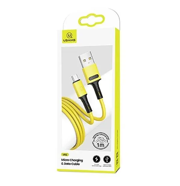 Кабель Usams US-SJ435 USB - Micro USB (M/M), 1 м, Yellow (SJ435USB03) - фото 2