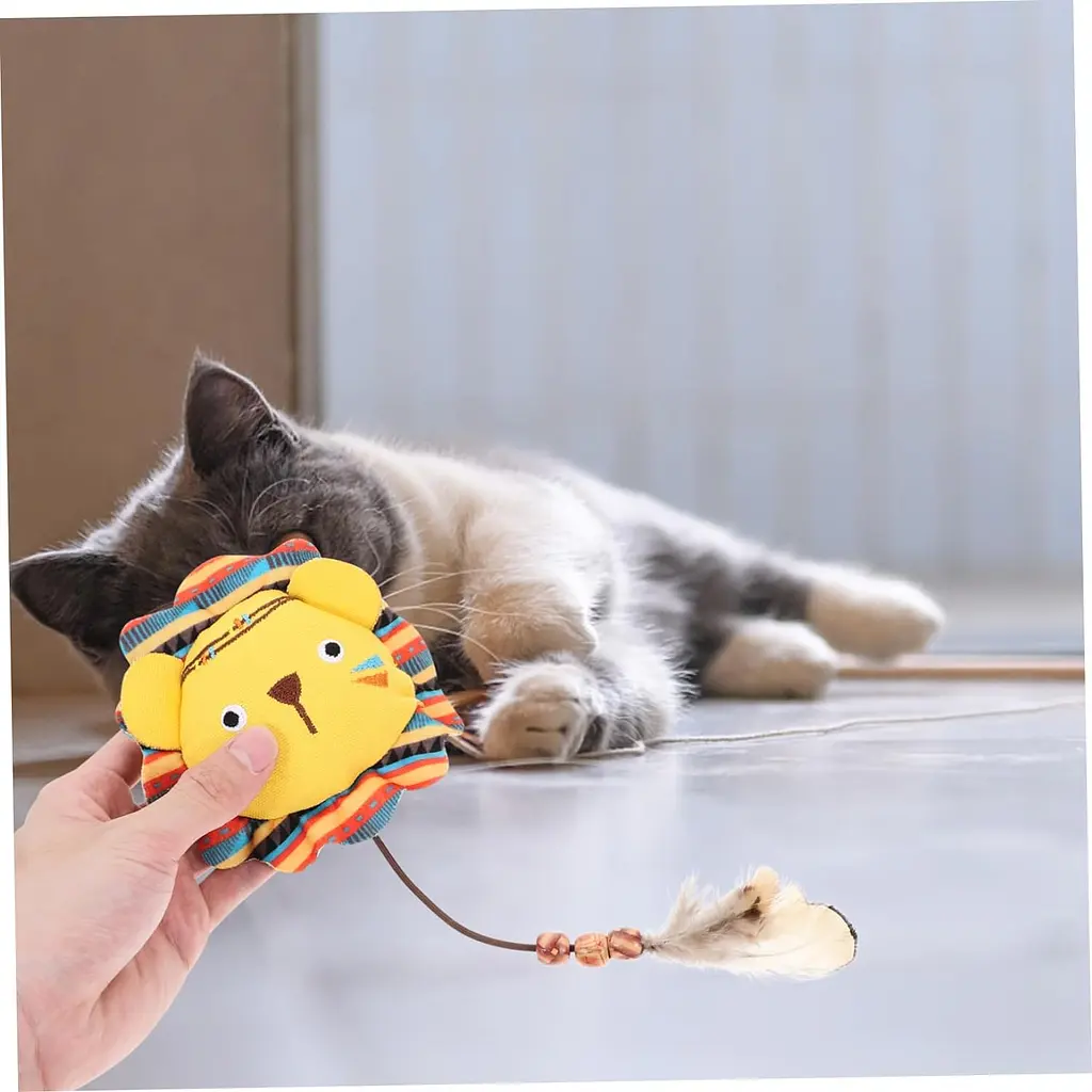 М'яка іграшка для котів EcoToys Лев з котячою м'ятою 11.5x11.5 - фото 6