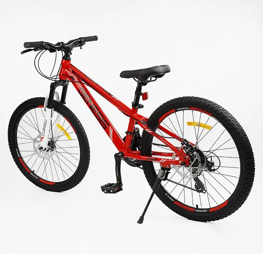 Велосипед Спортивный 24" G-24604 Corso «Genesis» рама стальная 11’’, оборудование Saiguan, 21 скорость, собран на 75% - фото 3