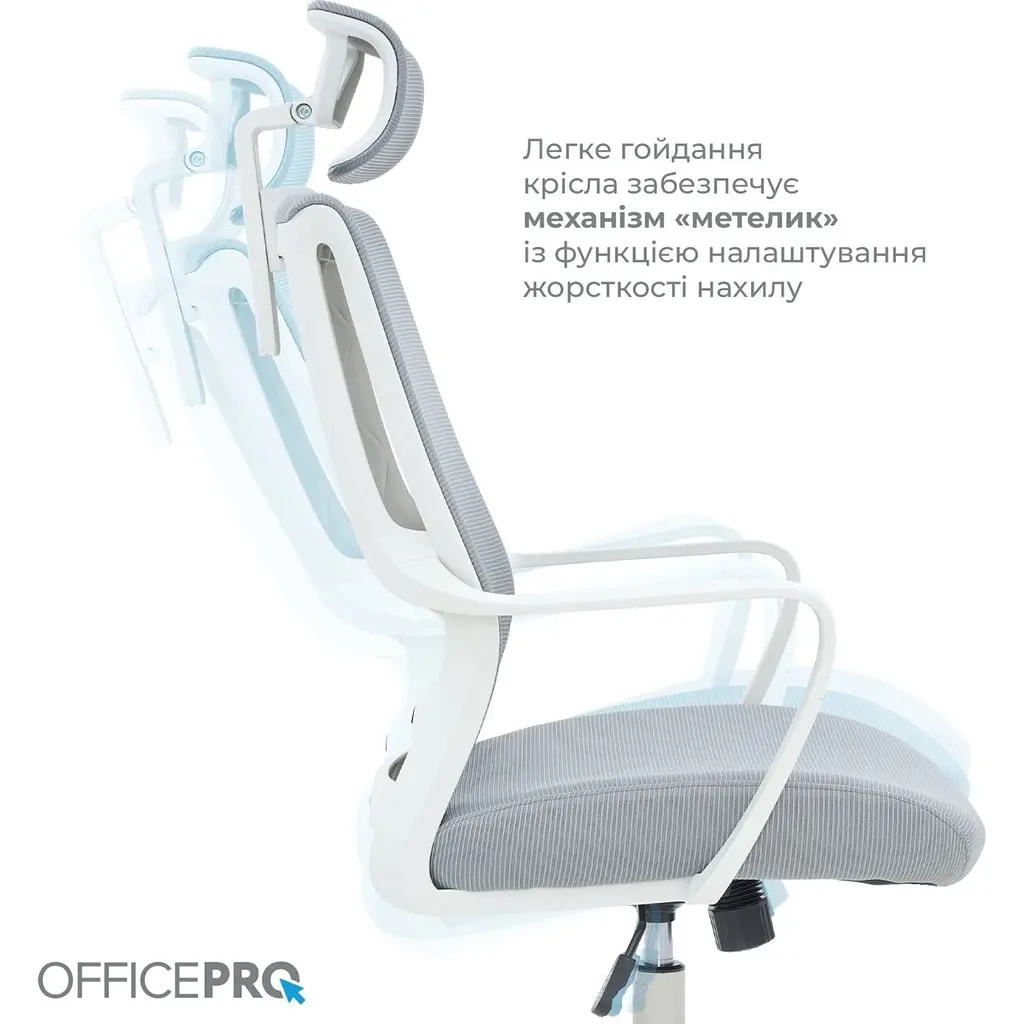 Офісне крісло OfficePro Harmony OC310-W-LG-LG White/Light Gray [167728] - фото 12