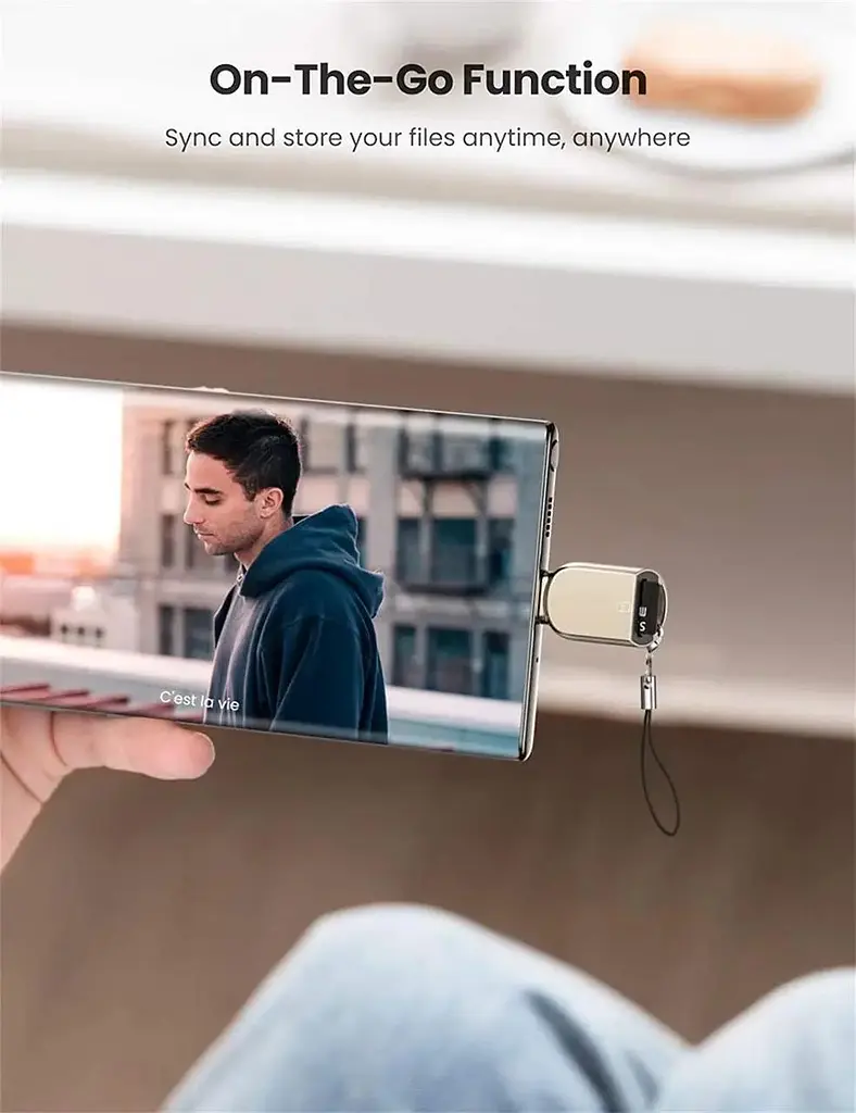 Картрідер USB-C UGREEN CM331 пристрій читання карт Micro SD Тип C TF 2Tb 5Gbps Light Golden (80124) - фото 4